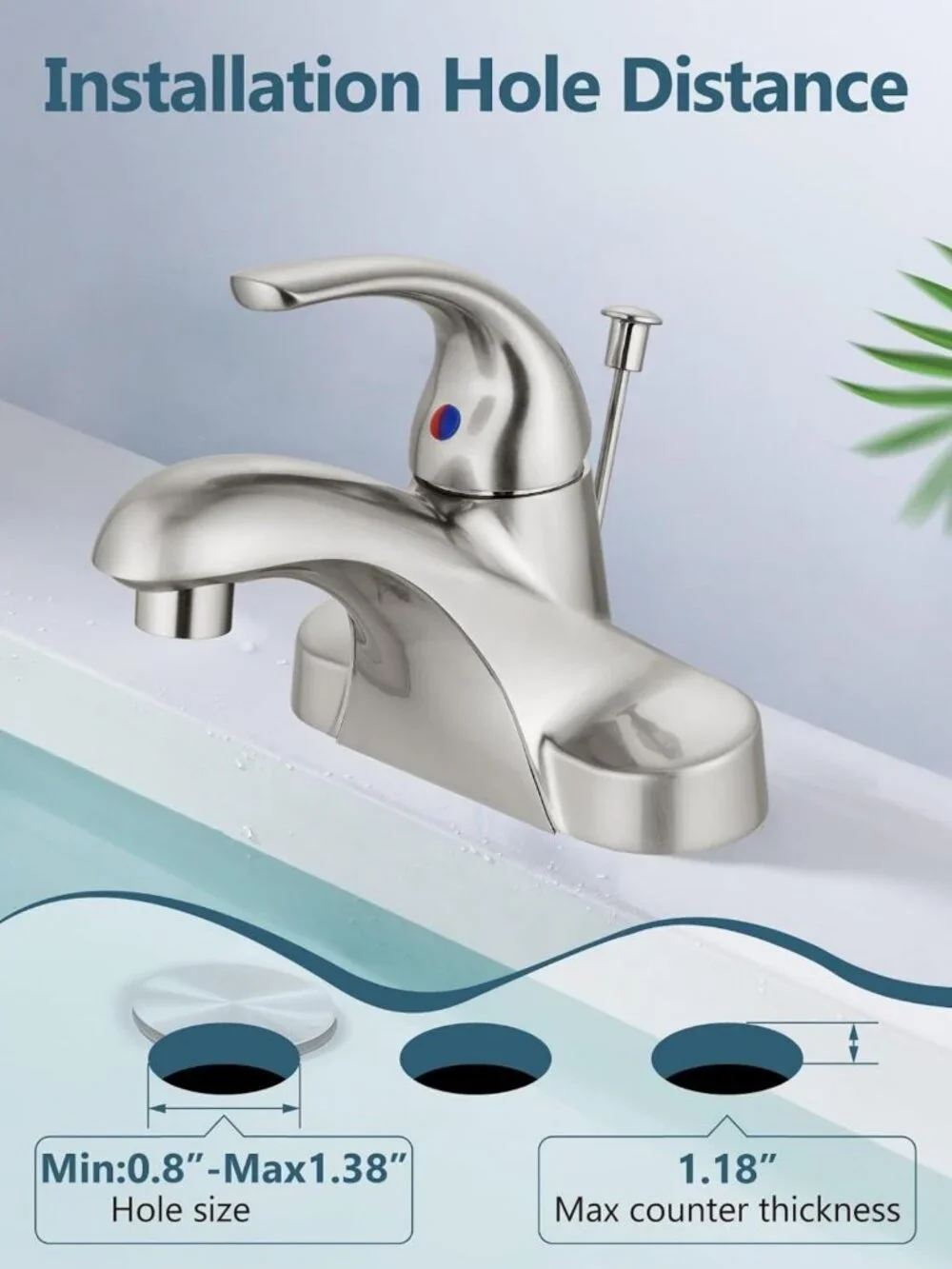 Sleek Brushed Nickel 4-Inch Centerset Bathroom Faucet & Drain - Modern Upgrade